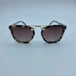 WMP Demi Sunglasses Womens OS Cream Black Tortoise Gold Double Bridge Square